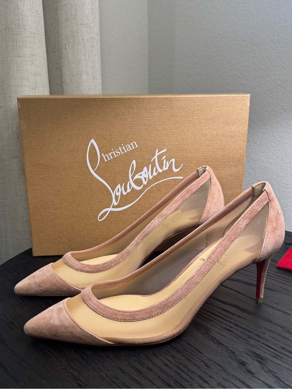 Christian Louboutin Galativi 70 Pumps Suede Nude 37.5